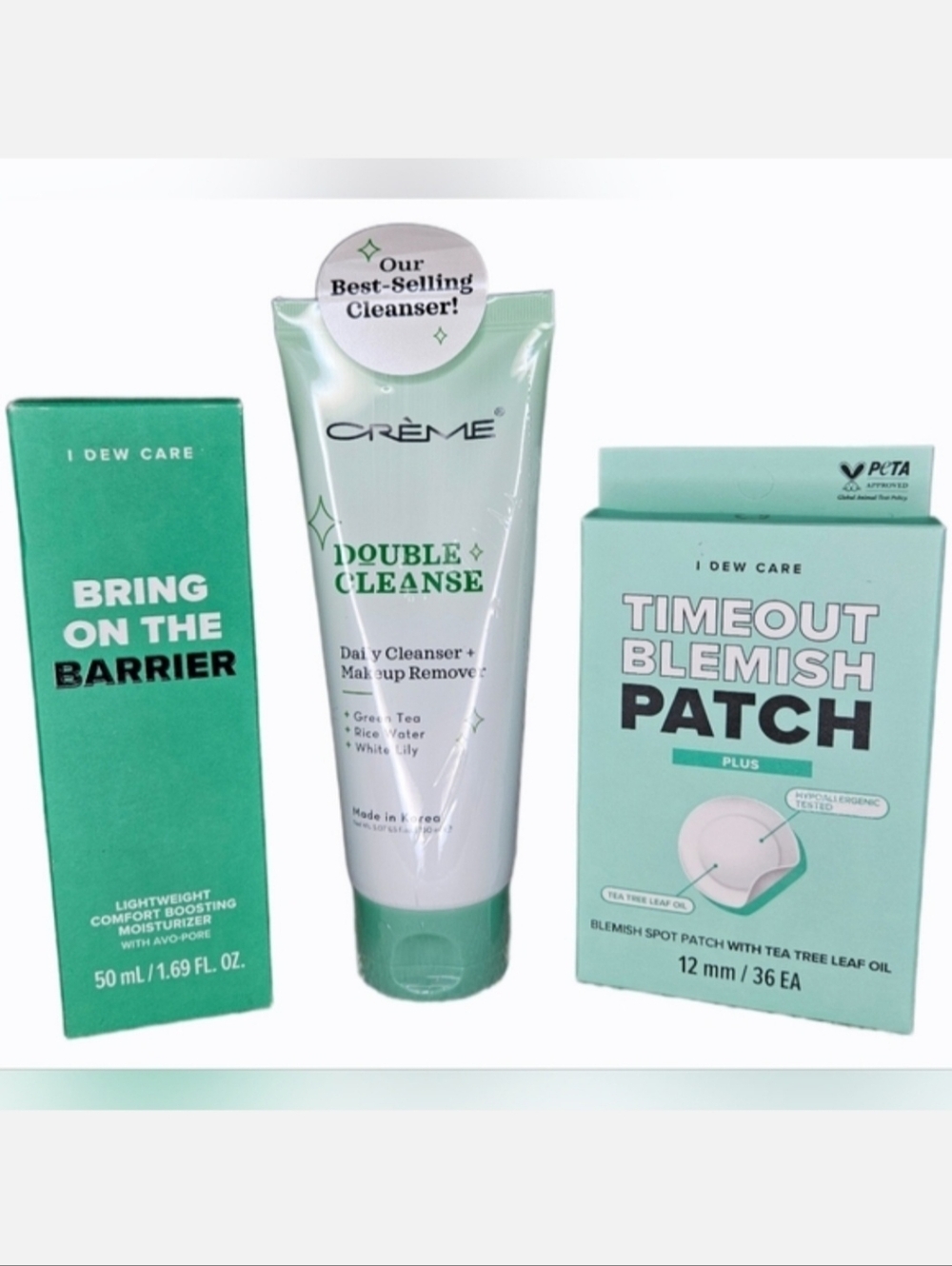 NIB Creme Shop + I Dew Care Moisturizer Blemish Patch Cleanser Bundle